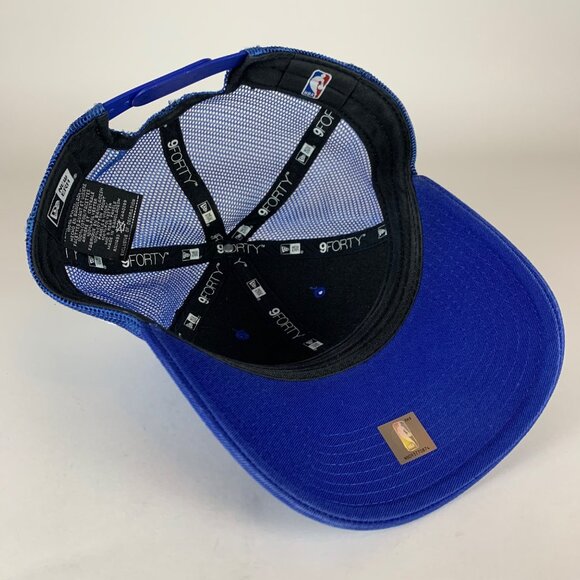 Golden State Warriors NBA Blue New Era 9Forty Snapback Trucker Hat - Picture 4 of 6